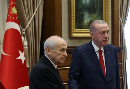 Devletin başında toplantı: Devlet Bahçeli ve Cumhurbaşkanı Erdoğan bir arada